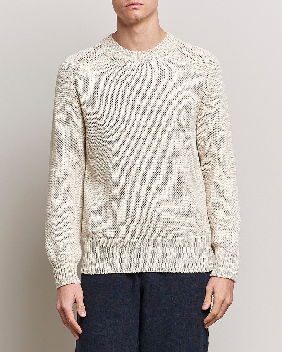 Hombres | Jerséis y prendas de punto | Orlebar Brown | Lippen Organic Cotton Sweatshirt White Sand