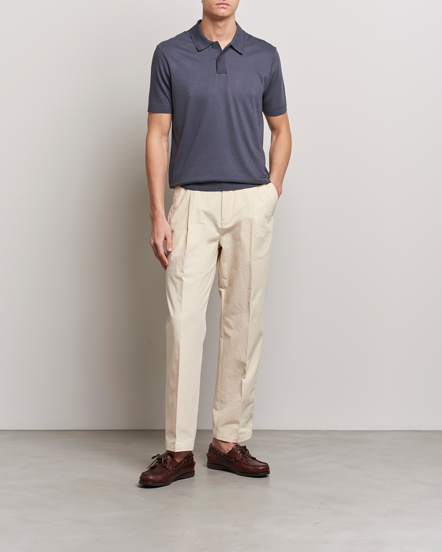 Hombres | Polos | Orlebar Brown | Jarrett Knitted Rib Polo Piranha Grey