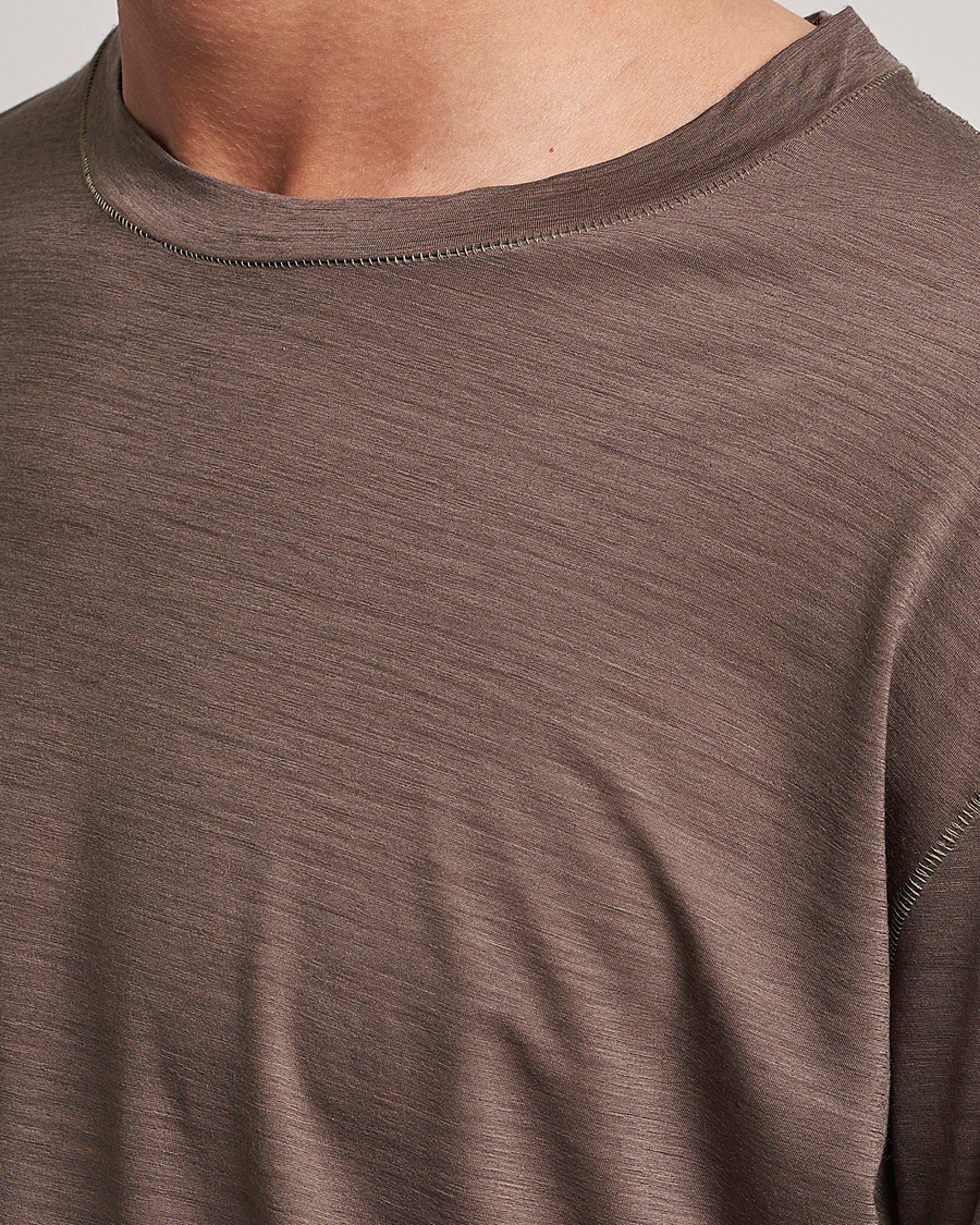 Hombres | Camisetas | Satisfy | CloudMerino Long Tee Warm Stone