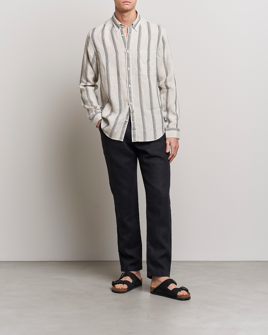 Hombres | Pantalones | NN07 | Karl Linen Trousers Black