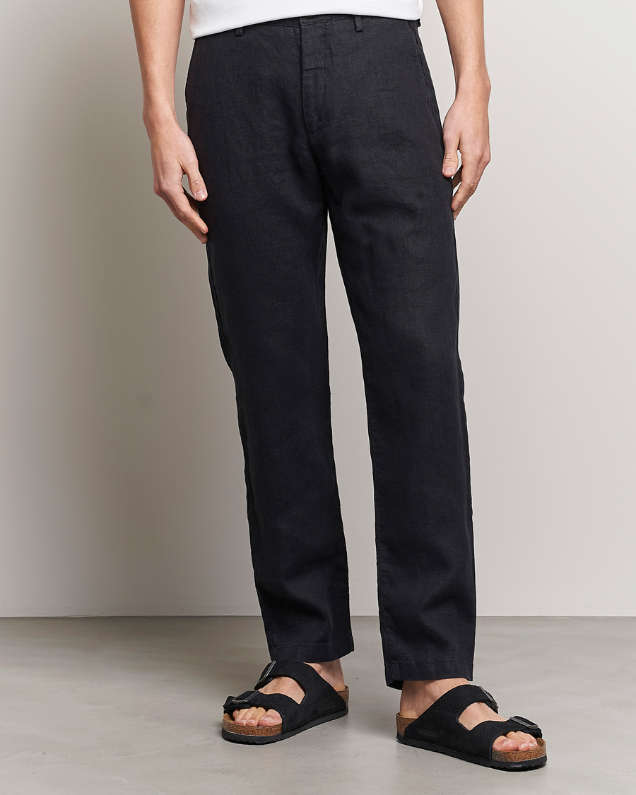 Hombres | Pantalones | NN07 | Karl Linen Trousers Black