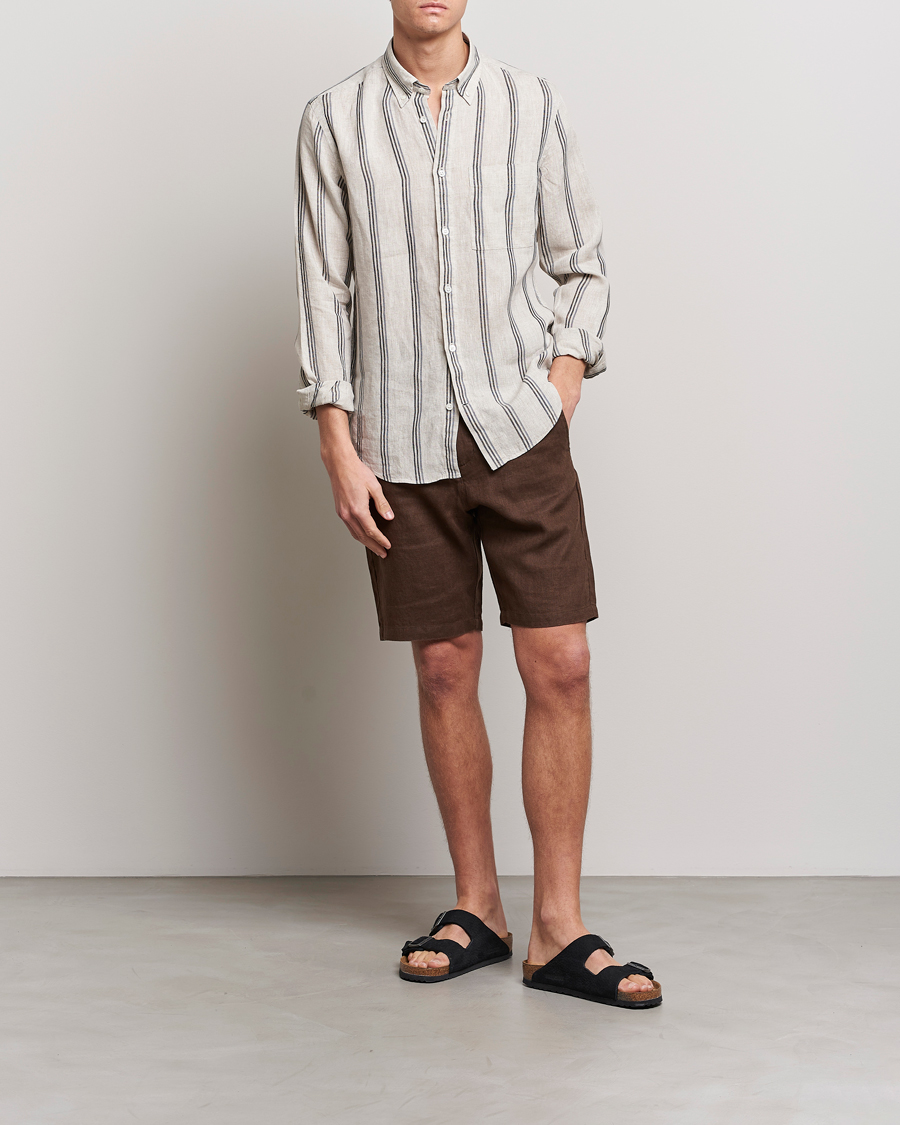 Hombres | Pantalones cortos | NN07 | Crown Linen Shorts Brown