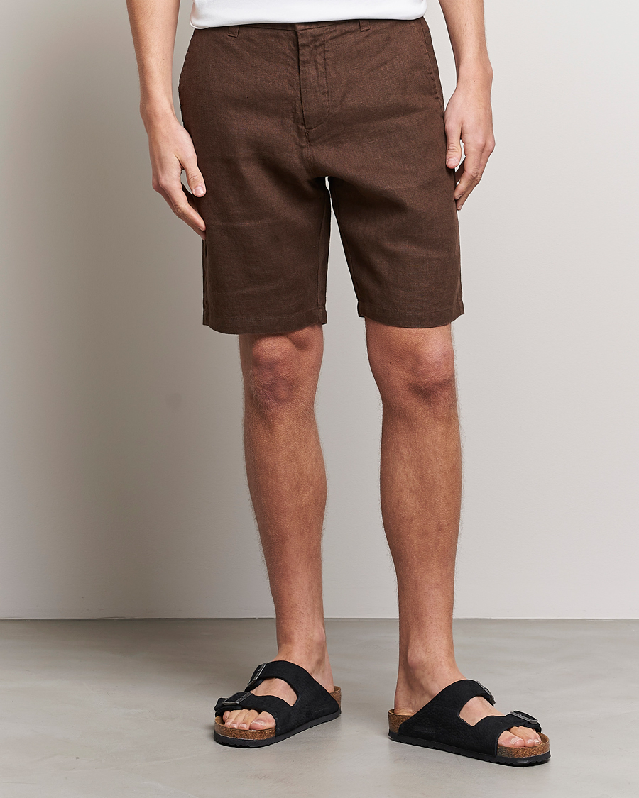 Hombres | Pantalones cortos | NN07 | Crown Linen Shorts Brown