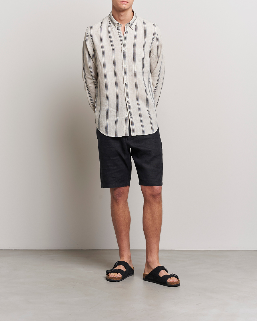 Hombres | Pantalones cortos | NN07 | Crown Linen Shorts Black