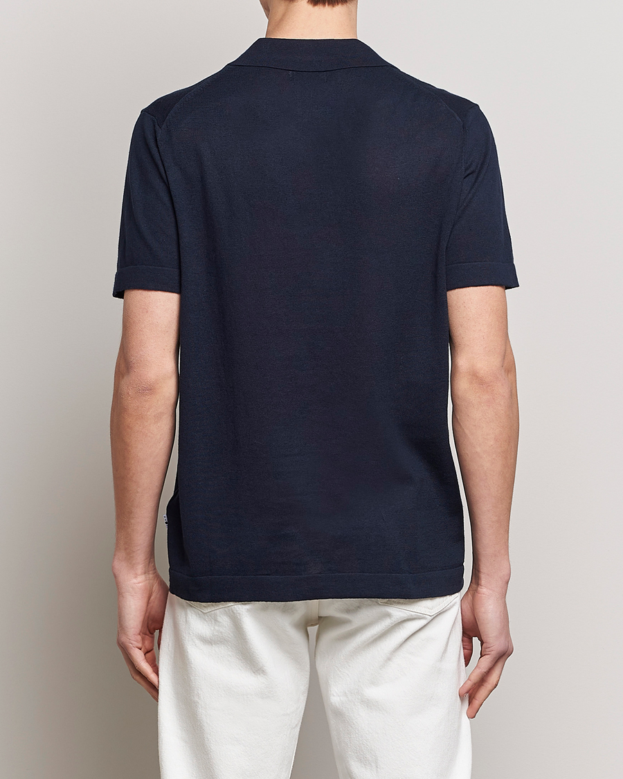 Hombres | Polos | NN07 | Ryan Cotton/Linen Polo Navy Blue