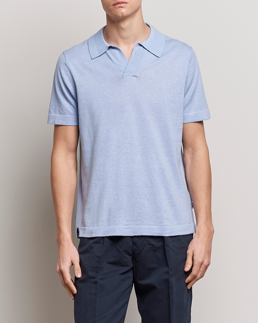 Hombres | Polos | NN07 | Ryan Cotton/Linen Polo Brunnera Blue