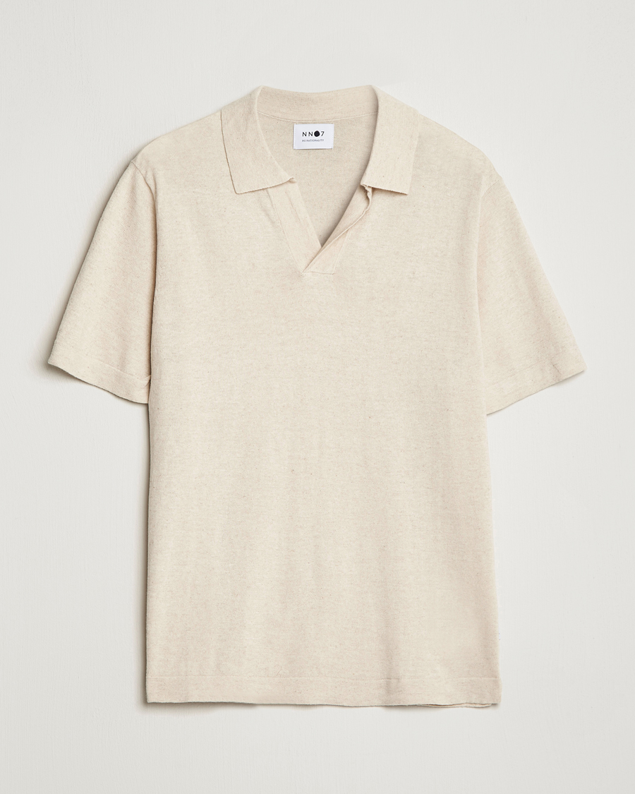 Hombres | Polos | NN07 | Ryan Cotton/Linen Polo Oat