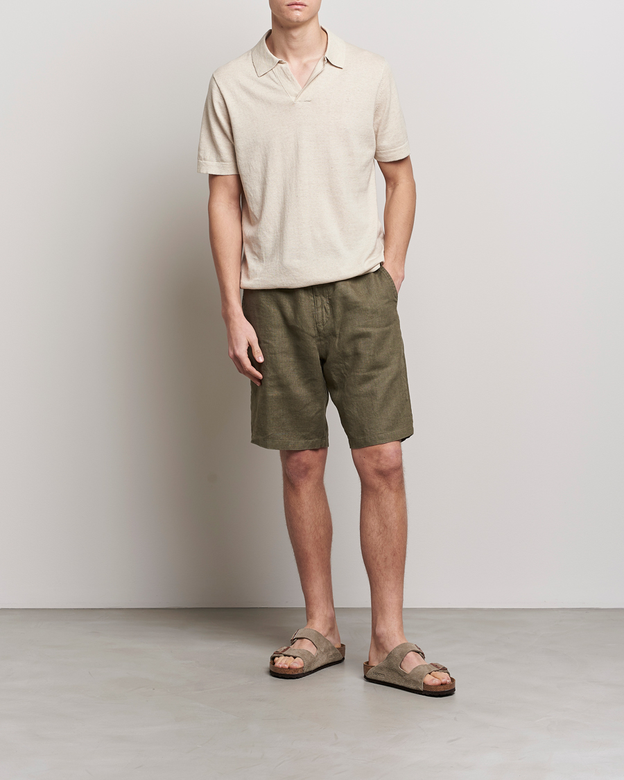 Hombres | Polos | NN07 | Ryan Cotton/Linen Polo Oat