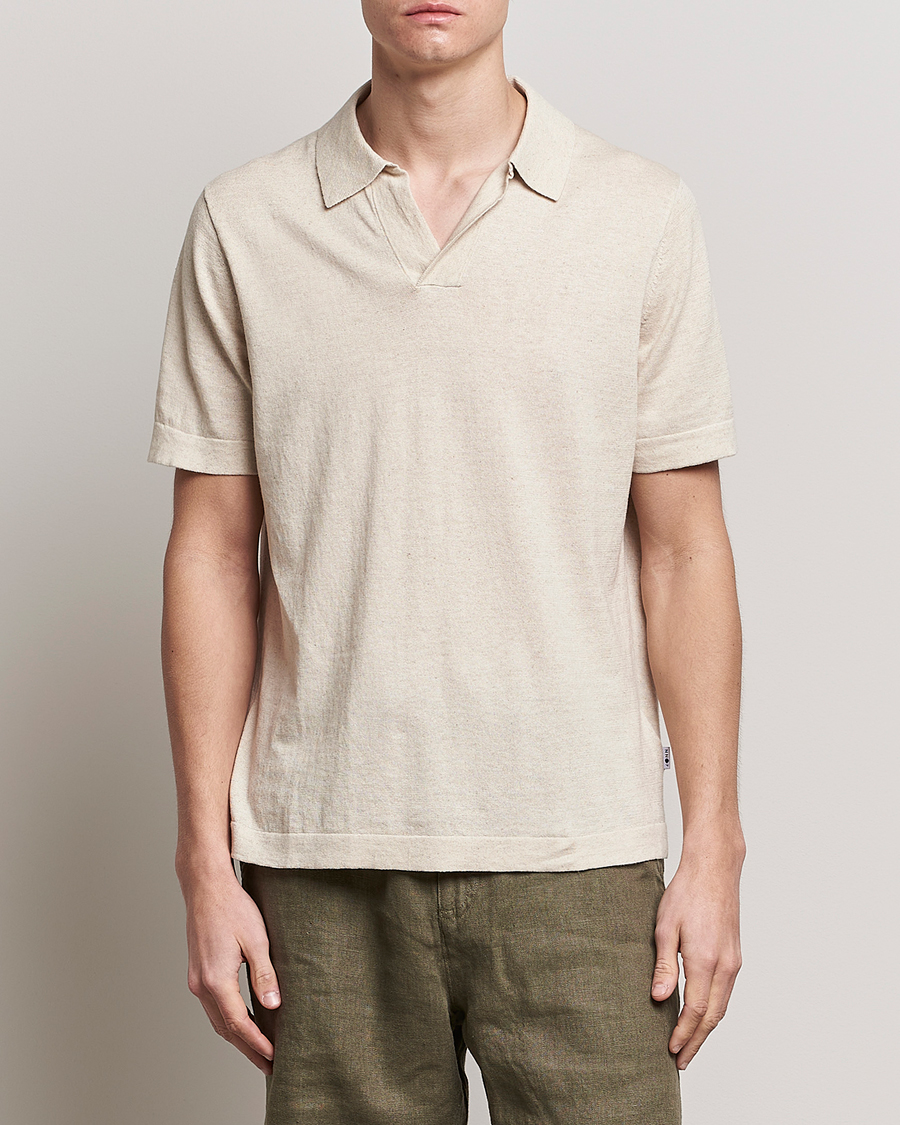 Hombres | Polos | NN07 | Ryan Cotton/Linen Polo Oat