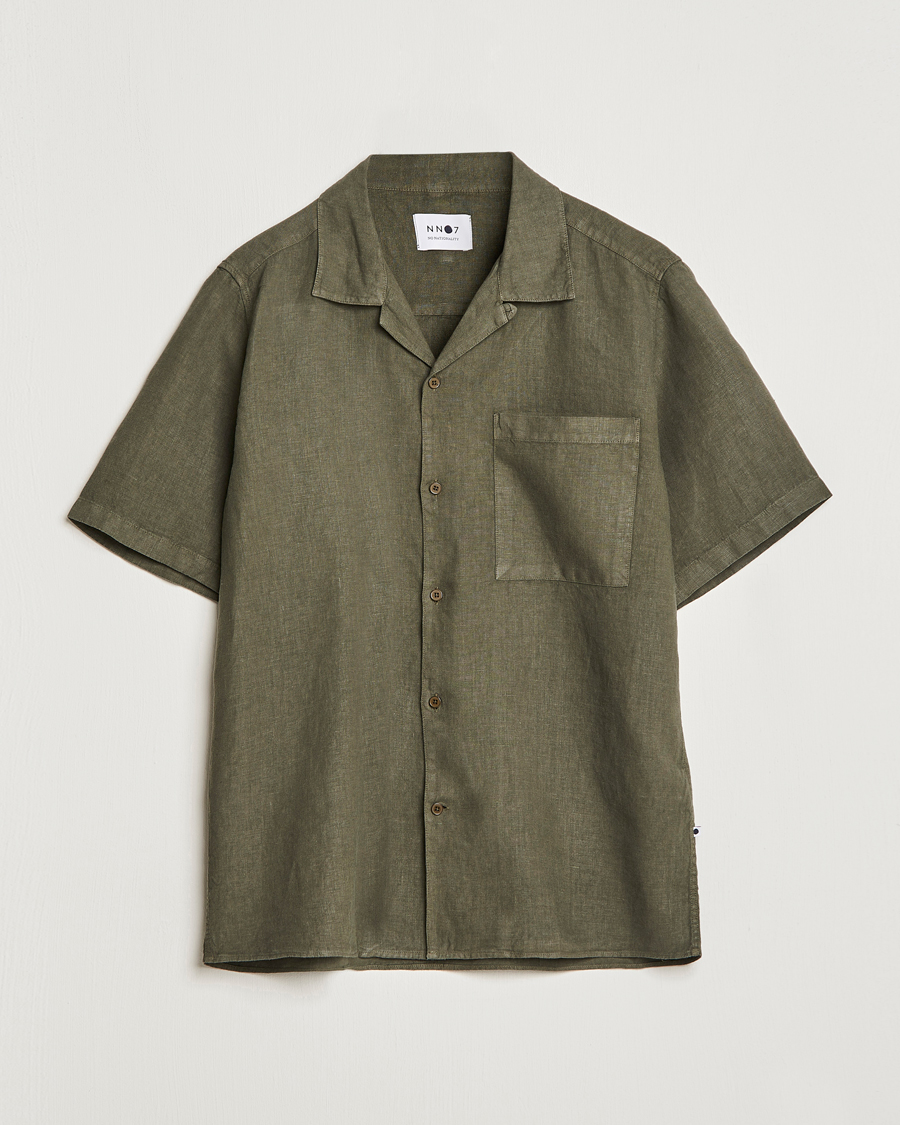 Hombres | Camisas | NN07 | Julio Linen Resort Shirt Army