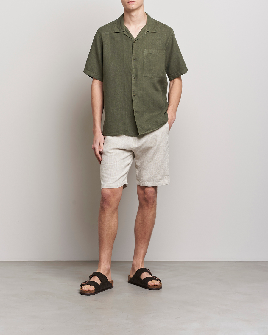 Hombres | Camisas | NN07 | Julio Linen Resort Shirt Army