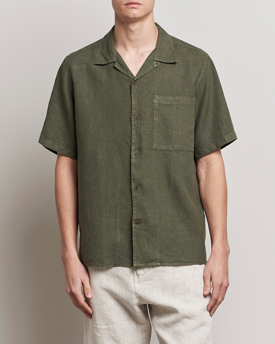 Hombres | Camisas | NN07 | Julio Linen Resort Shirt Army
