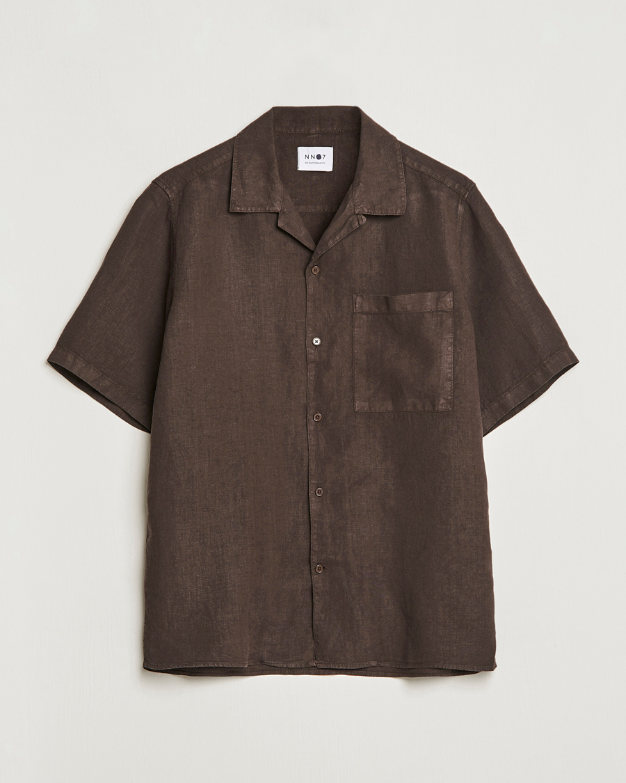 Hombres | Camisas | NN07 | Julio Linen Resort Shirt Brown