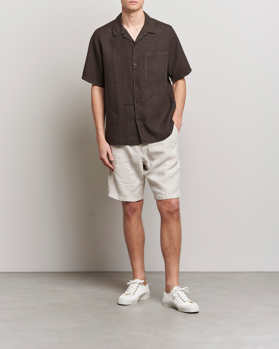 Hombres | Camisas | NN07 | Julio Linen Resort Shirt Brown