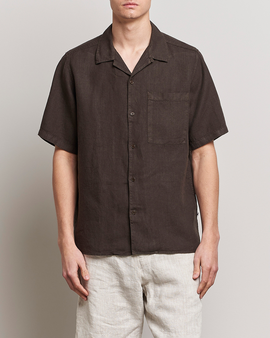 Hombres | Camisas | NN07 | Julio Linen Resort Shirt Brown