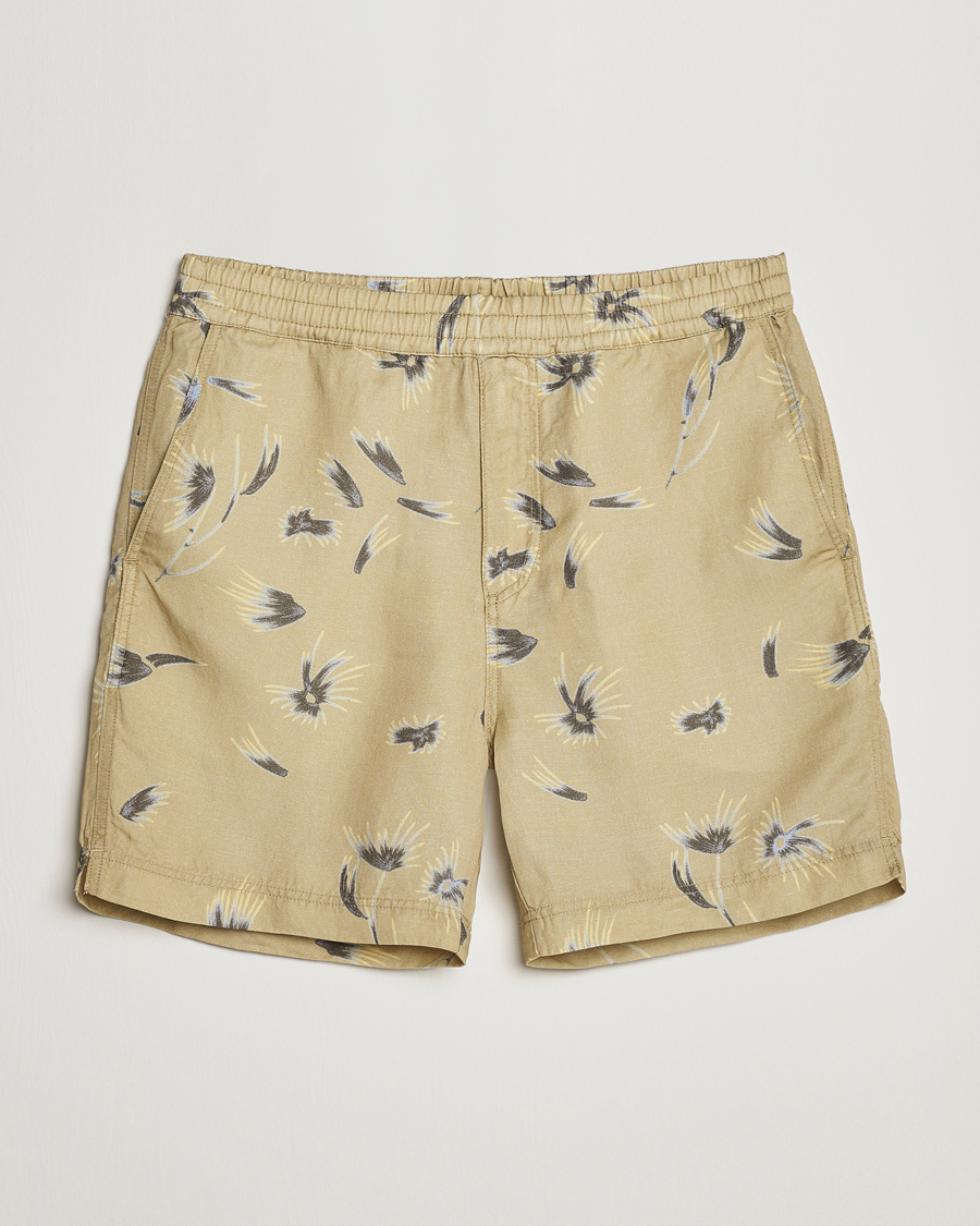 Hombres | Pantalones cortos | NN07 | Warren Tencel/Linen Printed Shorts Pale Olive