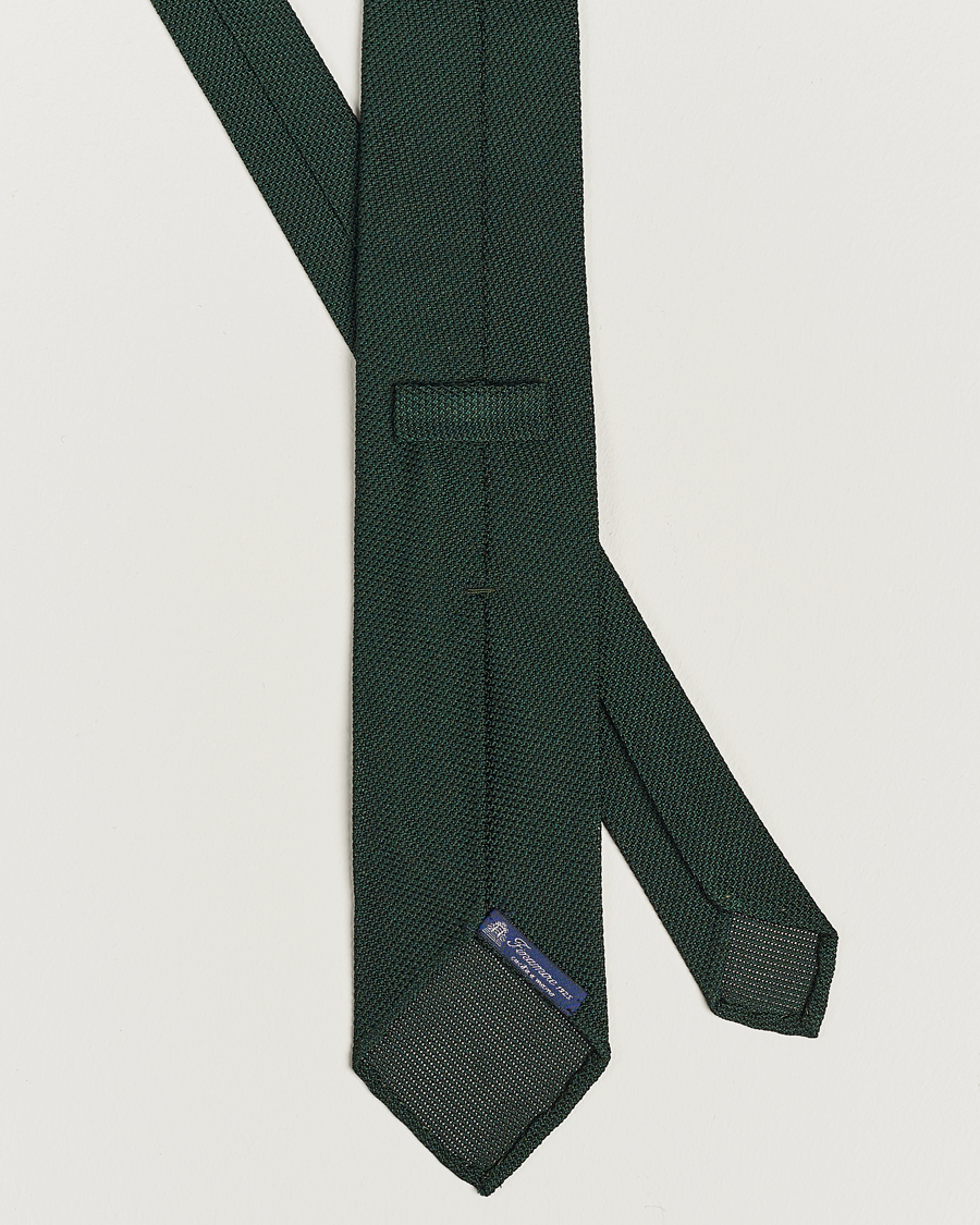 Hombres | Corbatas | Finamore Napoli | Grenadine Silk Tie Forest Green