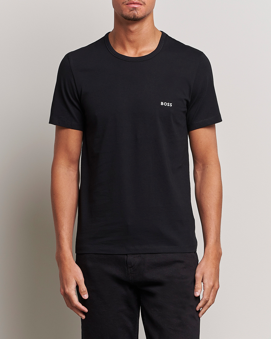 Hombres | Camisetas negras | BOSS BLACK | 3-Pack Crew Neck T-Shirt Navy/Blue/Black
