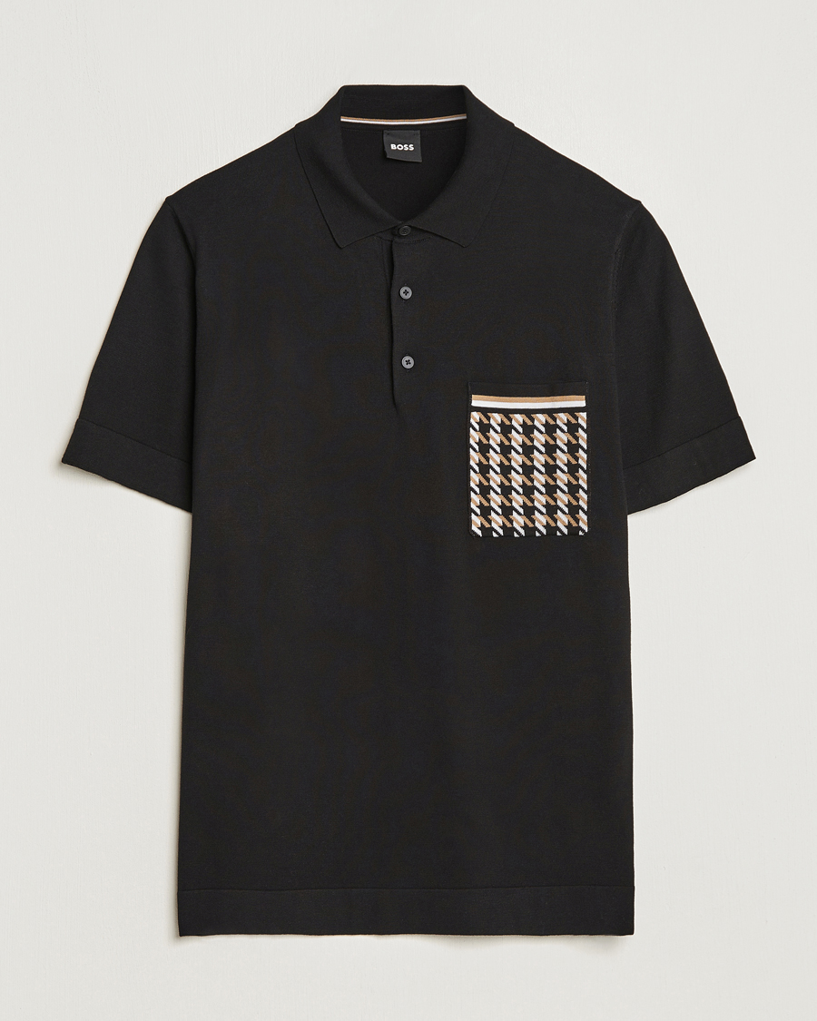 Hombres | Polos | BOSS BLACK | Ofiordo Checked Pocket Polo Black