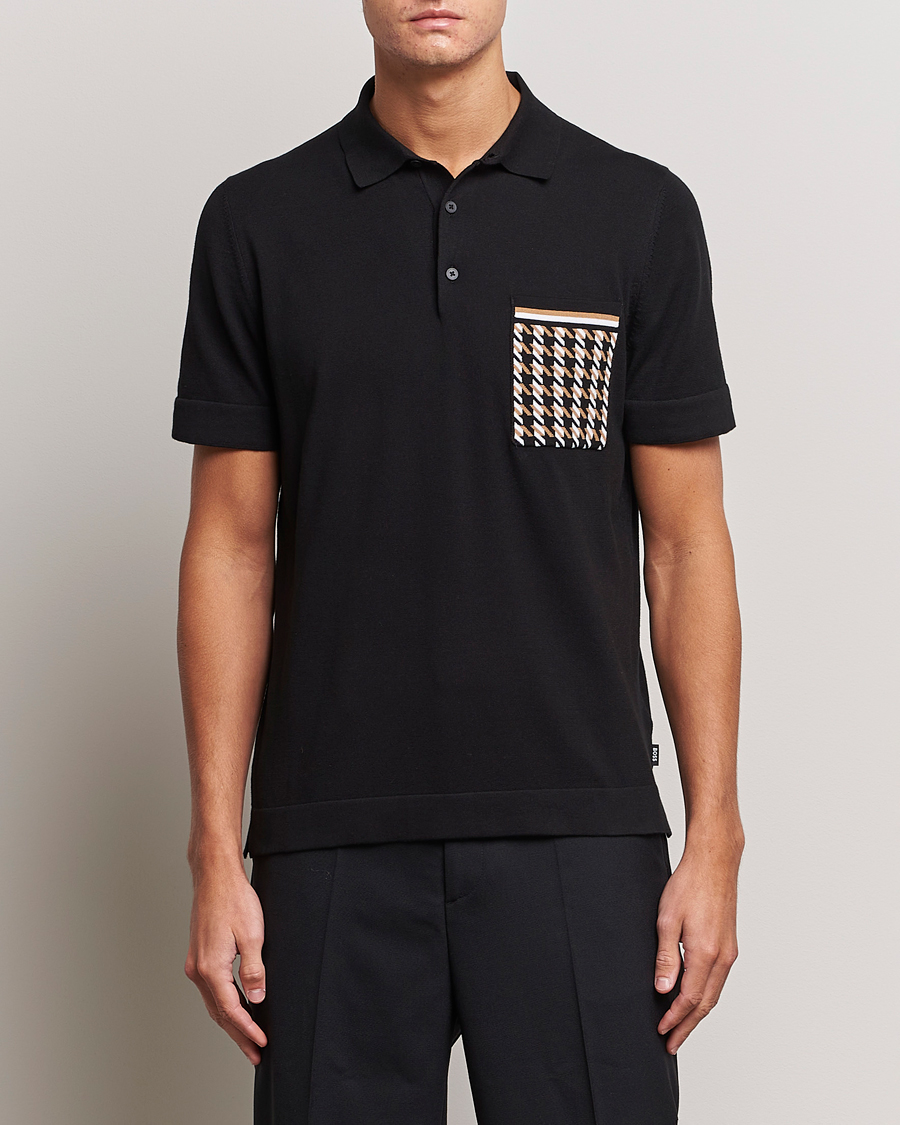 Hombres | Polos | BOSS BLACK | Ofiordo Checked Pocket Polo Black