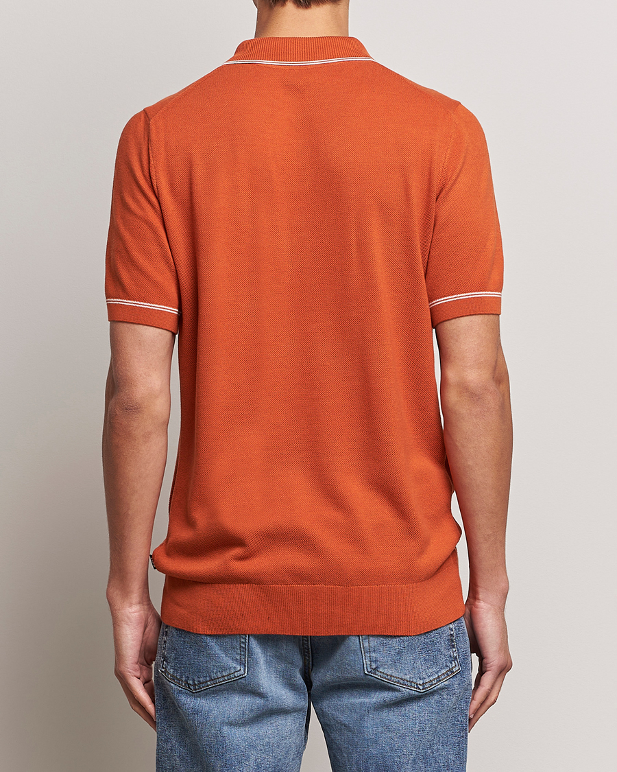 Hombres | Polos | BOSS BLACK | Oleonardo Knitted Half Zip Polo Dark Orange