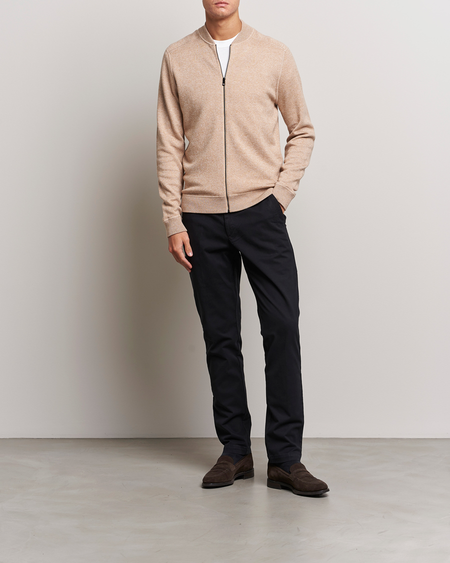 Hombres | Jerséis y prendas de punto | BOSS BLACK | Onorto Full Zip Sweater Medium Beige