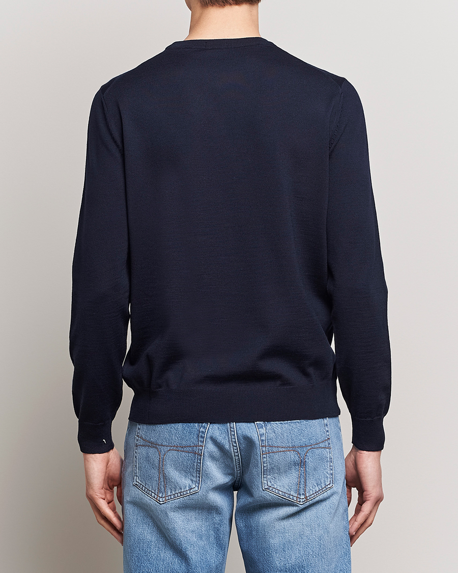 Hombres | Jerséis y prendas de punto | BOSS BLACK | Botto Merino Knitted Pullover Dark Blue