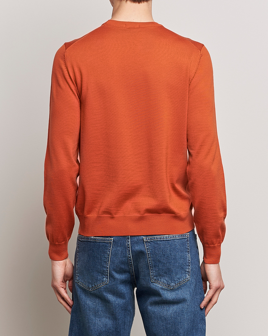 Hombres | Jerséis y prendas de punto | BOSS BLACK | Botto Wool Knitted Crew Neck Sweater Dark Orange