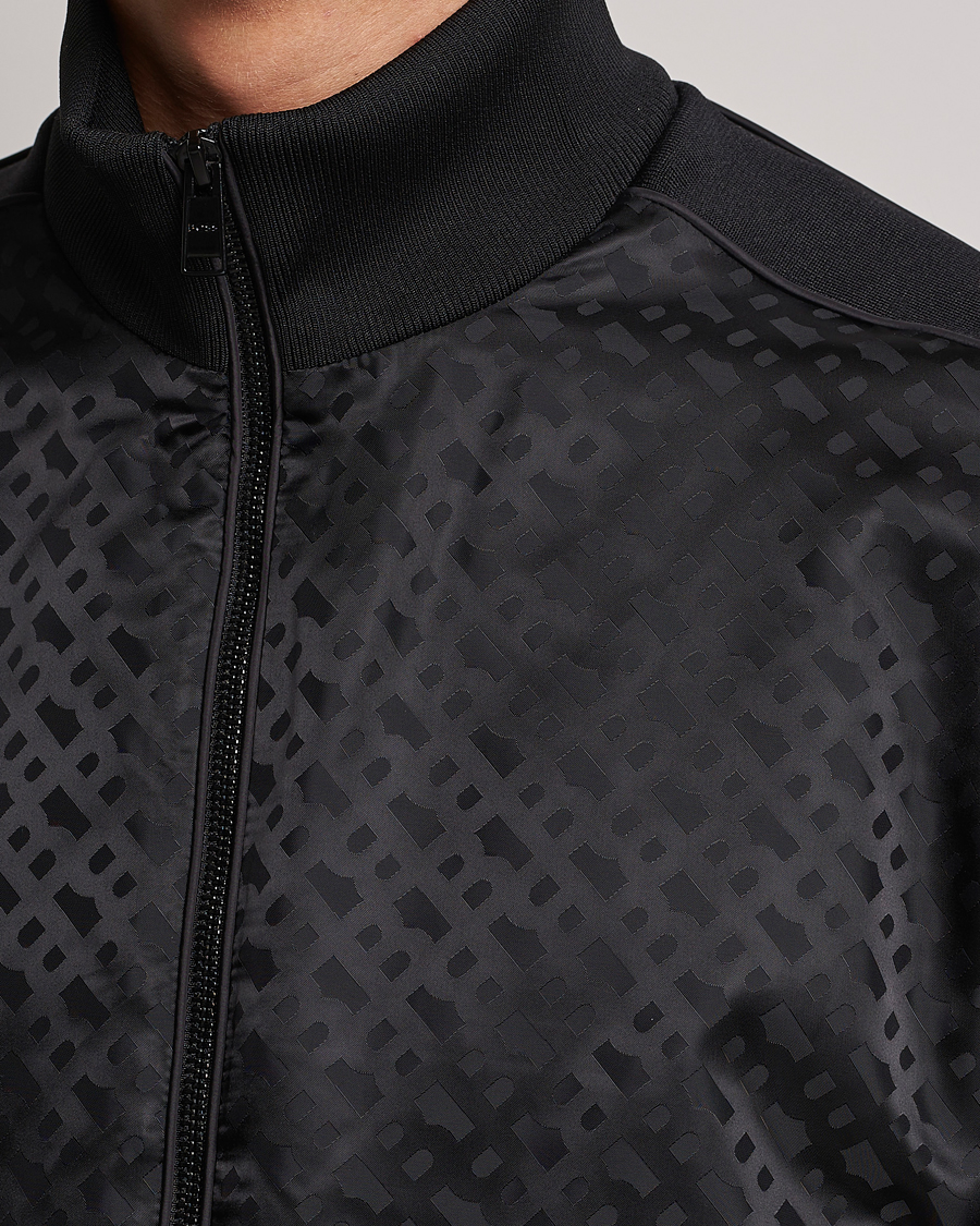 Hombres | Jerséis y prendas de punto | BOSS BLACK | Shepherd Monogram Full Zip Sweater Black