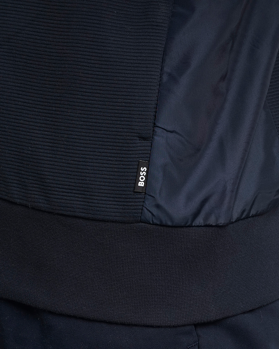 Hombres | Jerséis y prendas de punto | BOSS BLACK | Shepherd Full Zip Sweater Dark Blue