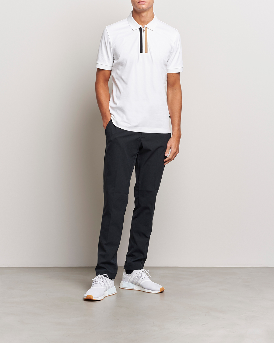 Hombres | Polos | BOSS BLACK | Paras Half Zip Polo White