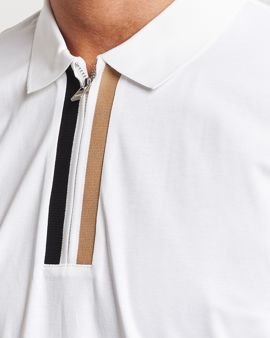 Hombres | Polos | BOSS BLACK | Paras Half Zip Polo White