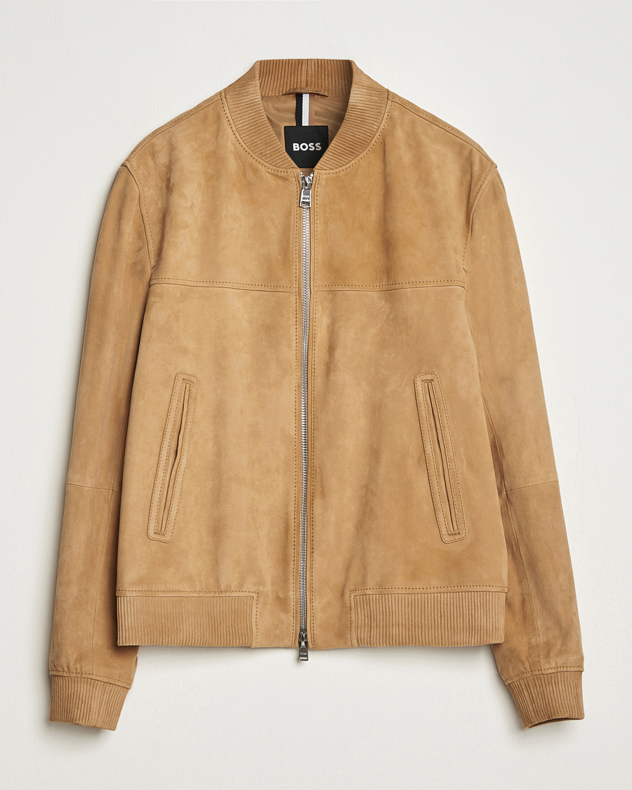 Hombres | Abrigos y chaquetas | BOSS BLACK | Malbano Suede Jacket Medium Beige