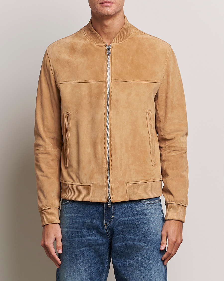 Hombres | Abrigos y chaquetas | BOSS BLACK | Malbano Suede Jacket Medium Beige