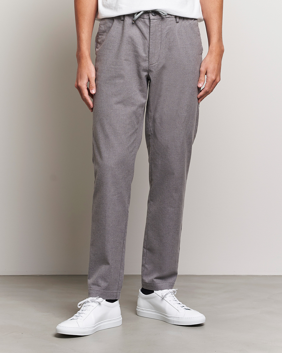 Hombres | Pantalones | BOSS BLACK | Kane Pleated Drawstring Trousers Silver