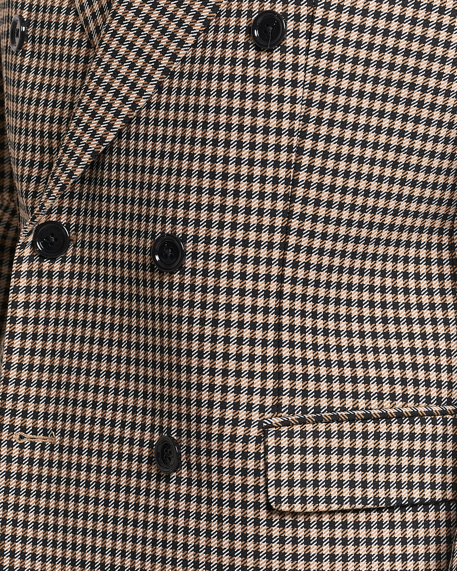 Hombres | Blazers | BOSS BLACK | Carper Tweed Checked Double Breasted Blazer Beige