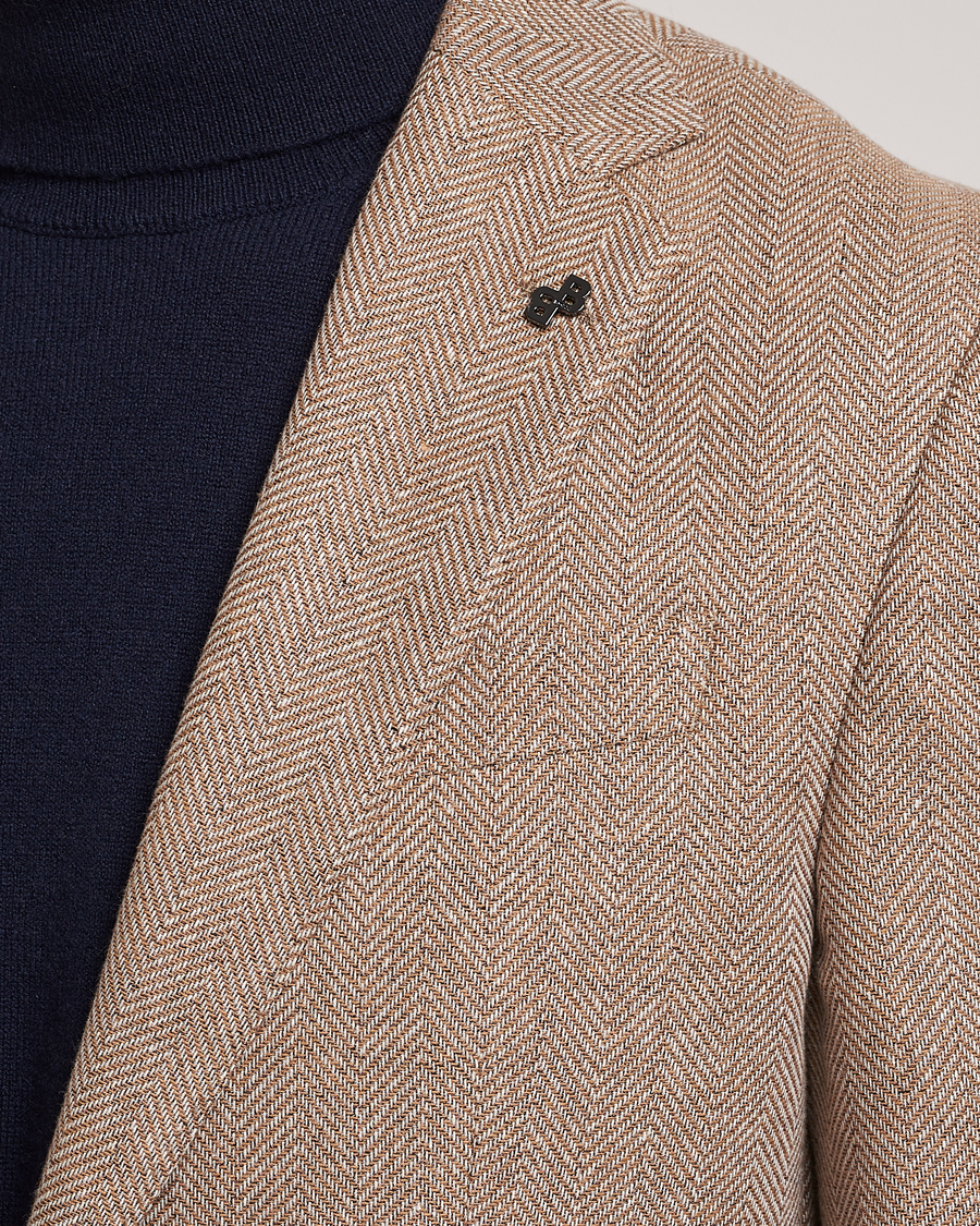 Hombres | Blazers | BOSS BLACK | Huston Herringbone Blazer Medium Beige
