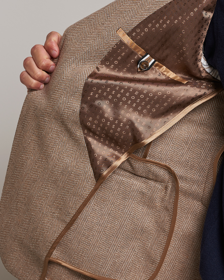 Hombres | Blazers | BOSS BLACK | Huston Herringbone Blazer Medium Beige