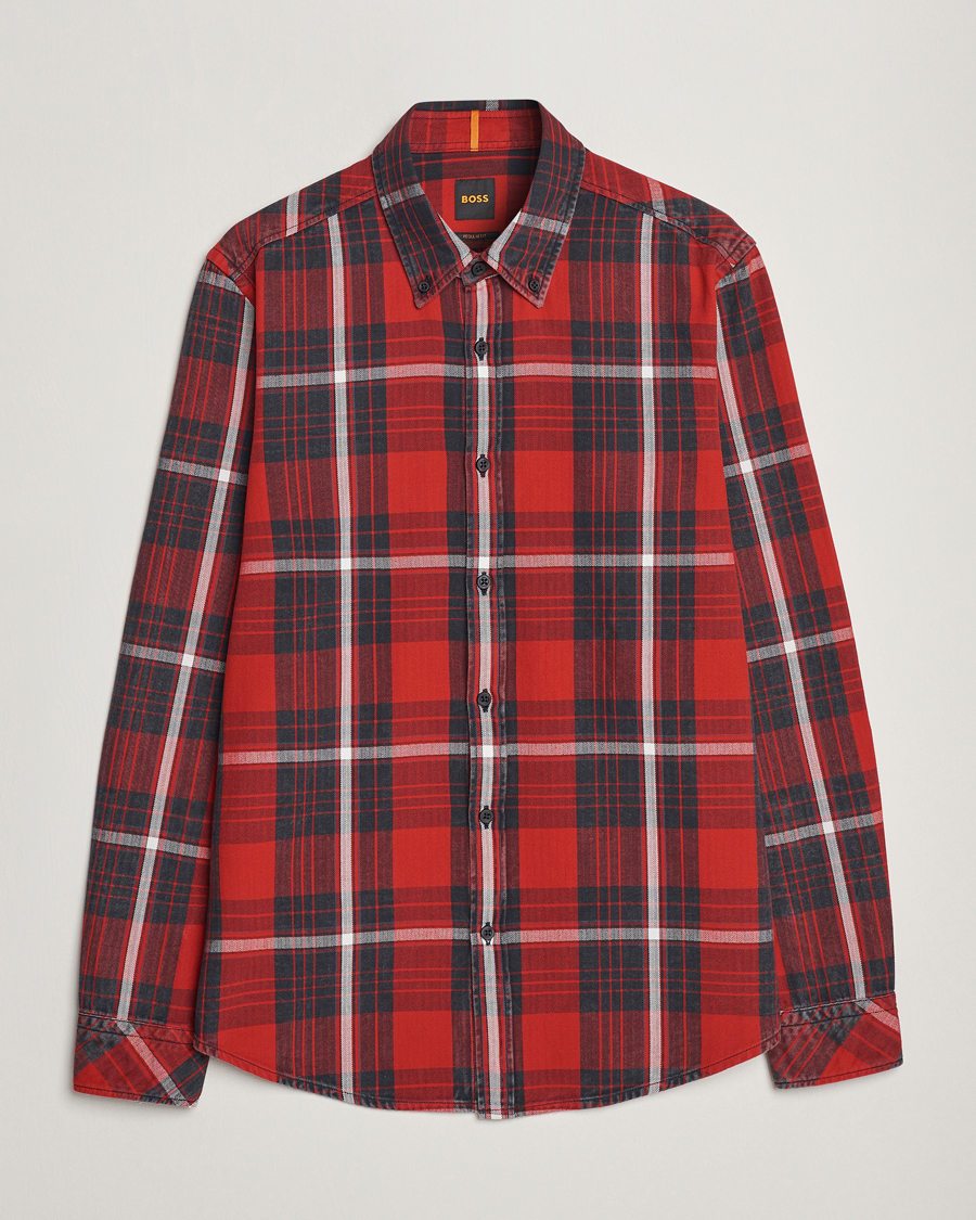 Hombres | Camisas | BOSS ORANGE | Rickert Checked Shirt Red/Grey