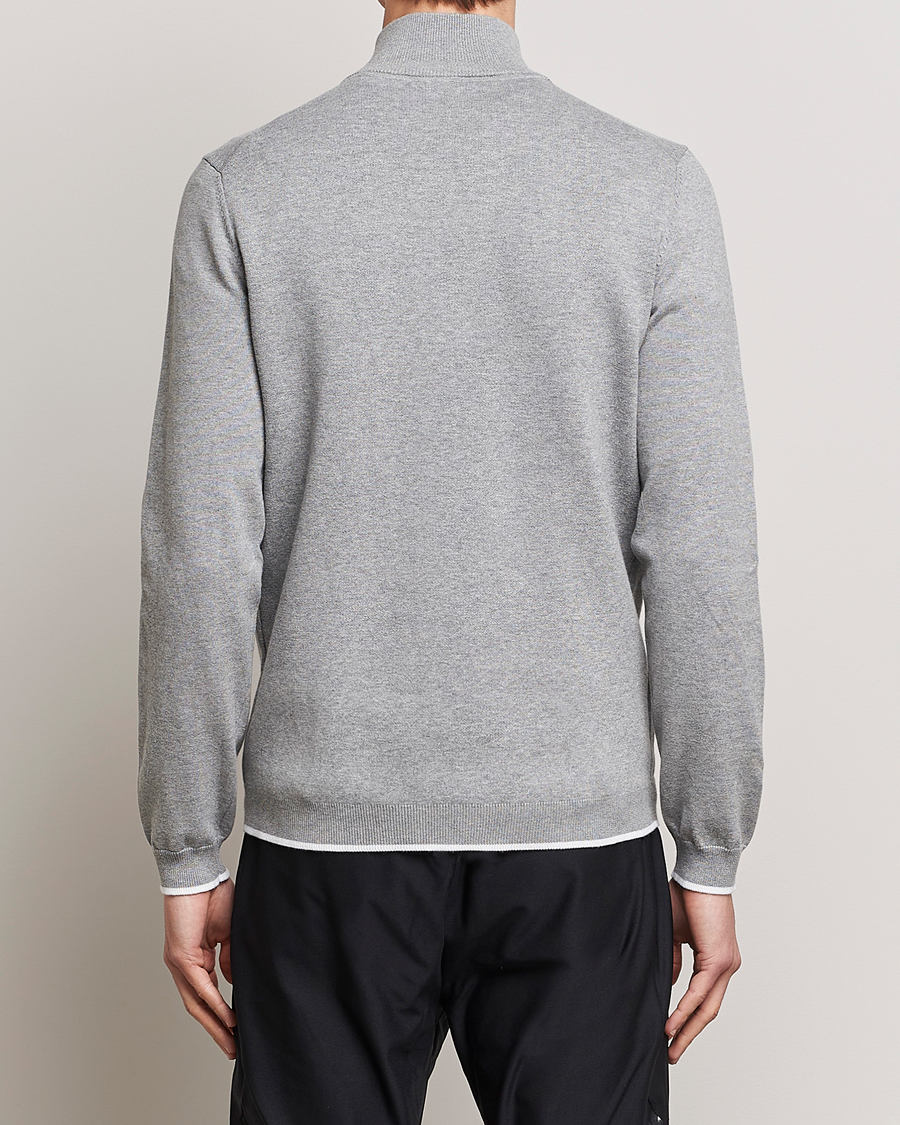 Hombres | Jerséis y prendas de punto | BOSS GREEN | Zallo Knitted Half Zip Sweater Light Grey