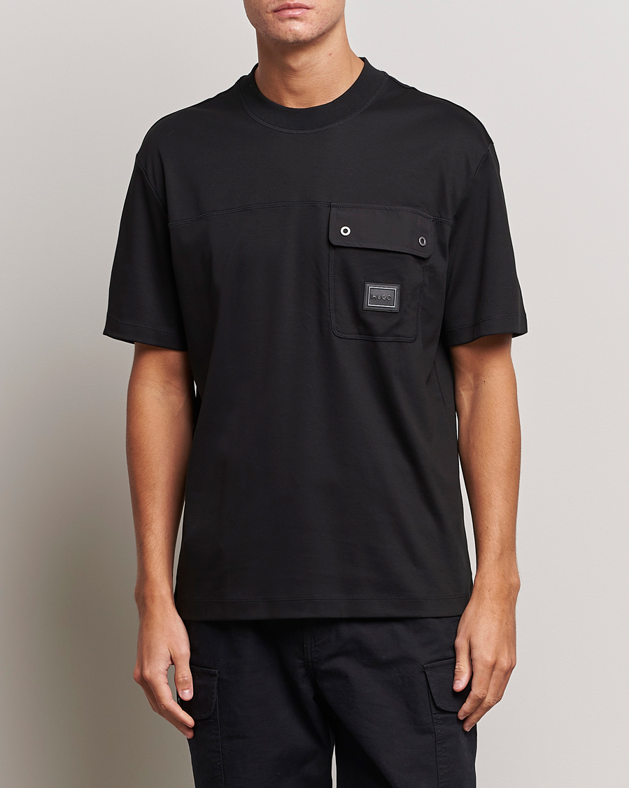 Hombres | Camisetas | HUGO | Dyans Crew Neck Pocket T-Shirt Black