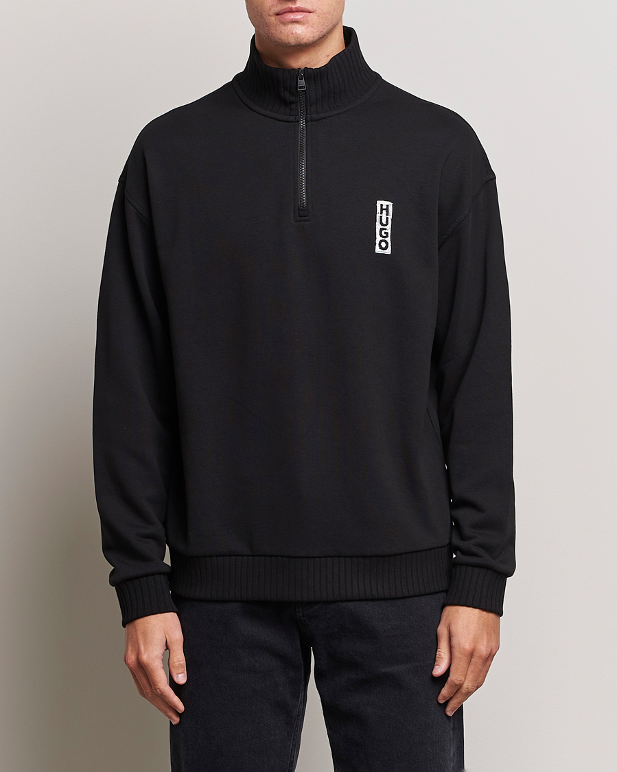 Hombres | Jerséis y prendas de punto | HUGO | Dutzagata Logo Half Zip Sweater Black
