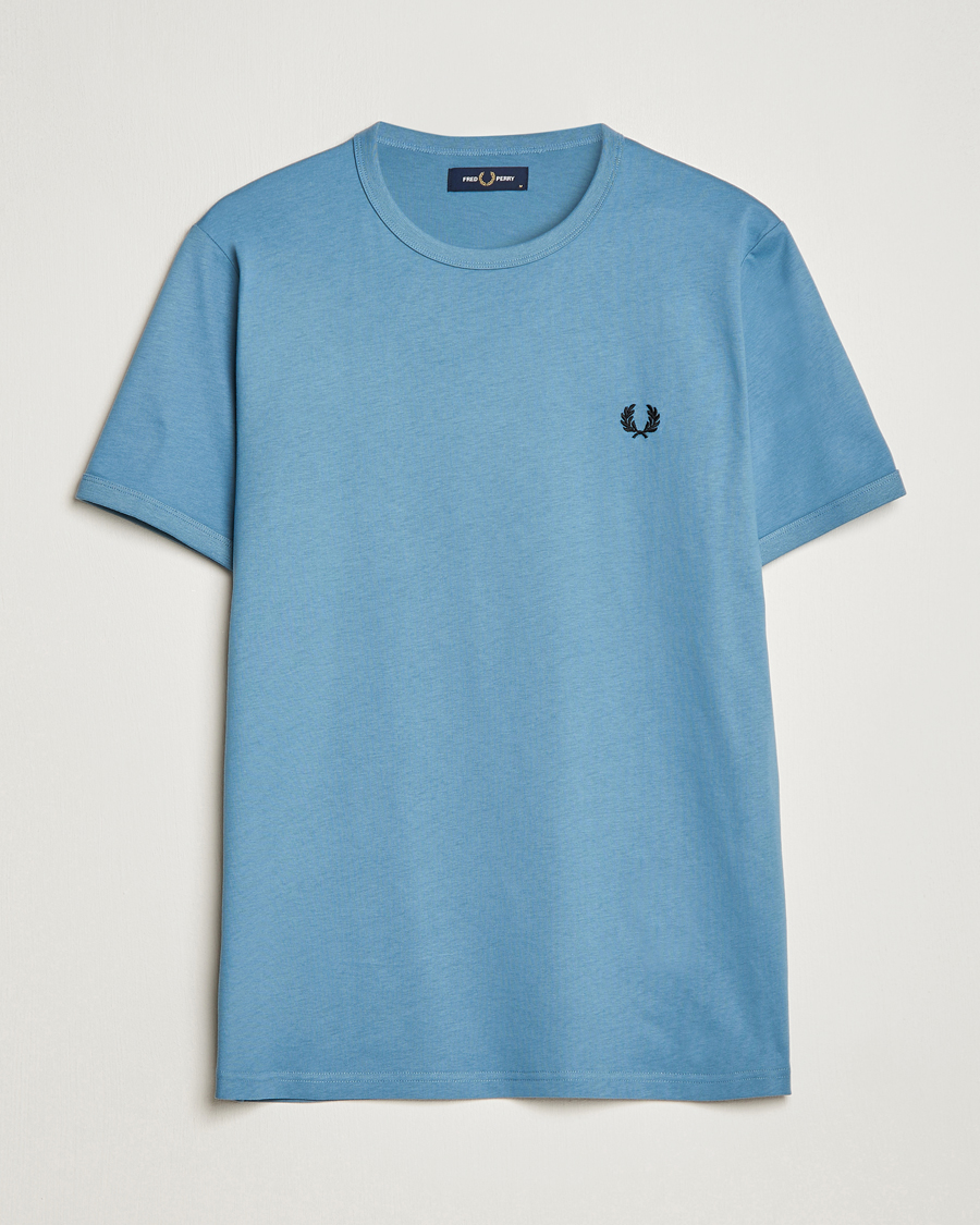 Hombres | Camisetas | Fred Perry | Ringer Cotton T-Shirt Ash Blue