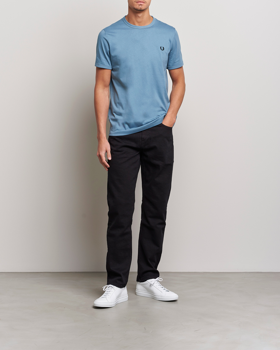 Hombres | Camisetas | Fred Perry | Ringer Cotton T-Shirt Ash Blue