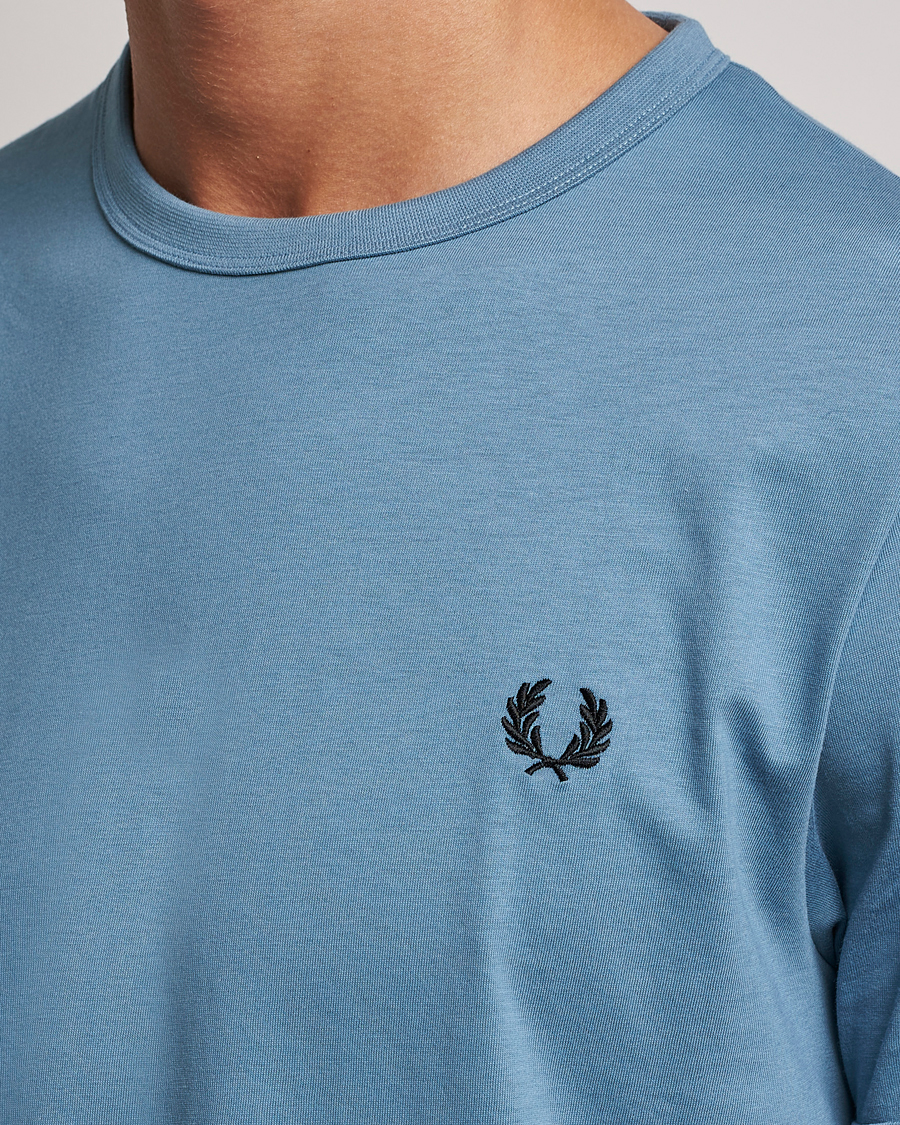 Hombres | Camisetas | Fred Perry | Ringer Cotton T-Shirt Ash Blue
