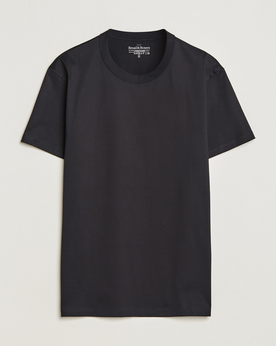 Hombres | Camisetas | Bread & Boxers | Pima Cotton Crew Neck T-Shirt Black