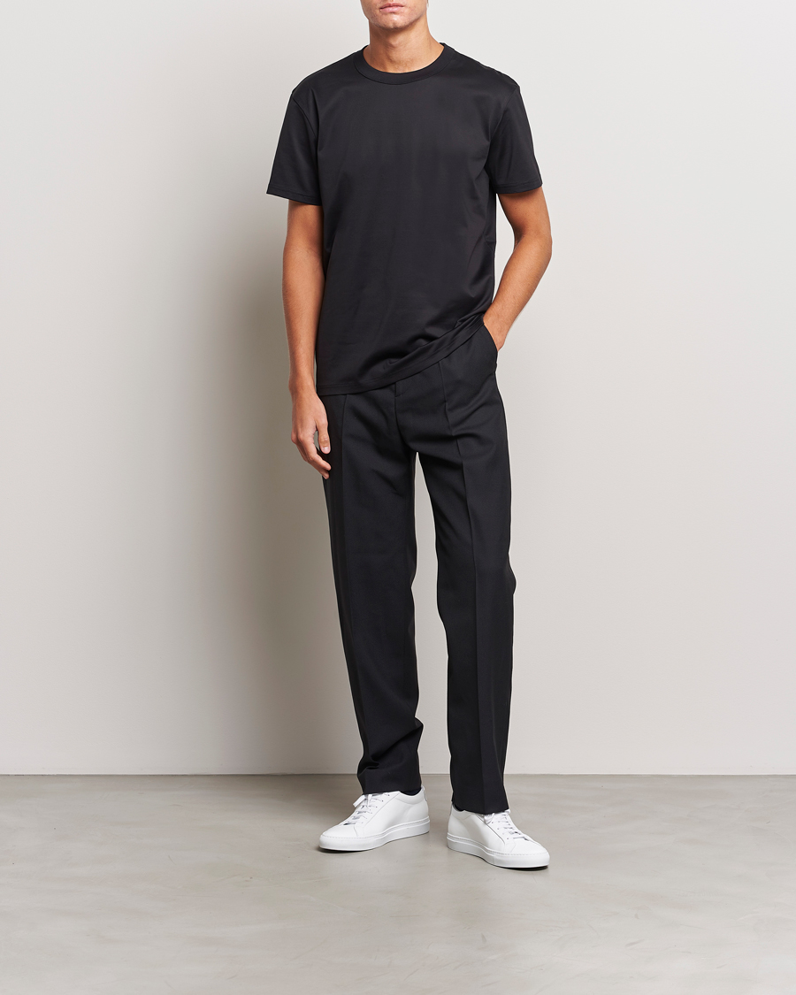 Hombres | Camisetas | Bread & Boxers | Pima Cotton Crew Neck T-Shirt Black