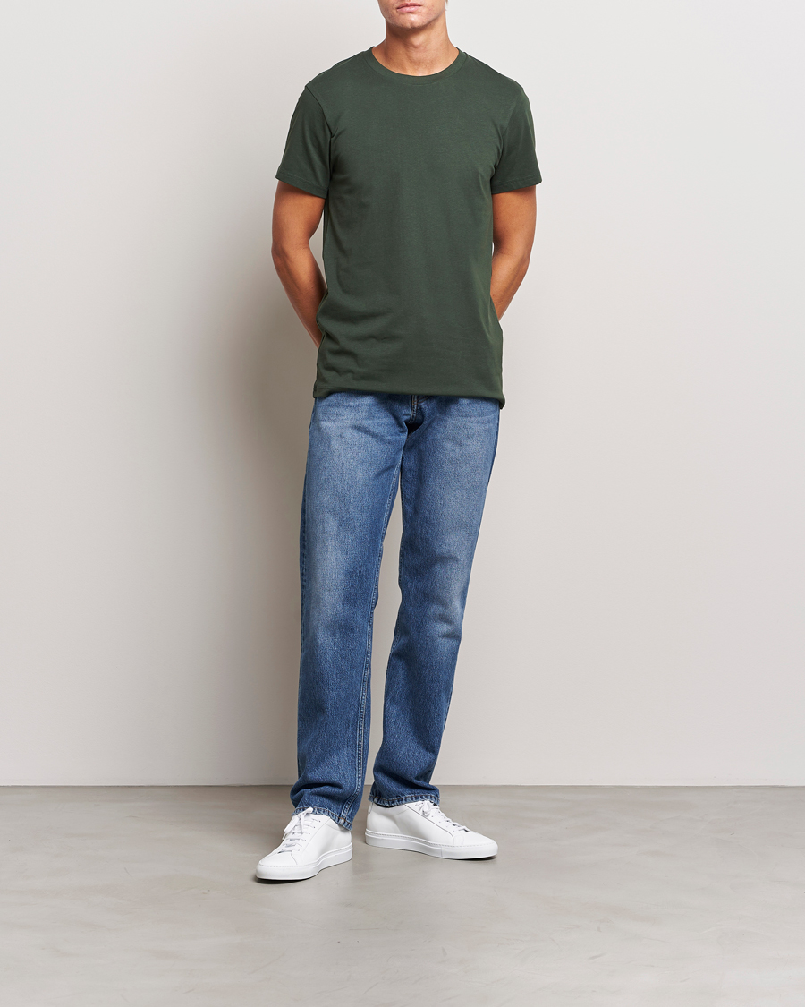Hombres | Camisetas | Bread & Boxers | Heavy Cotton Crew Neck T-shirt Forest Green
