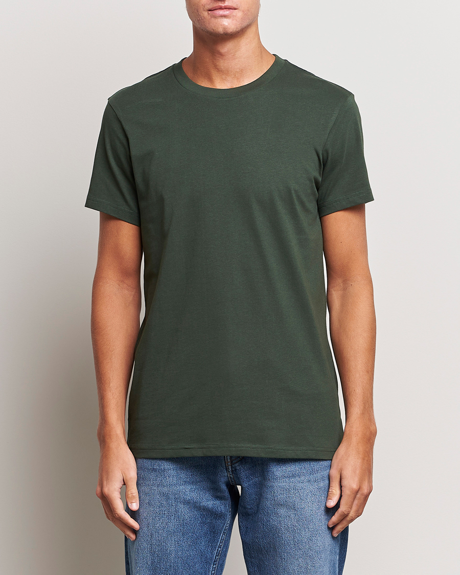Hombres | Camisetas | Bread & Boxers | Heavy Cotton Crew Neck T-shirt Forest Green