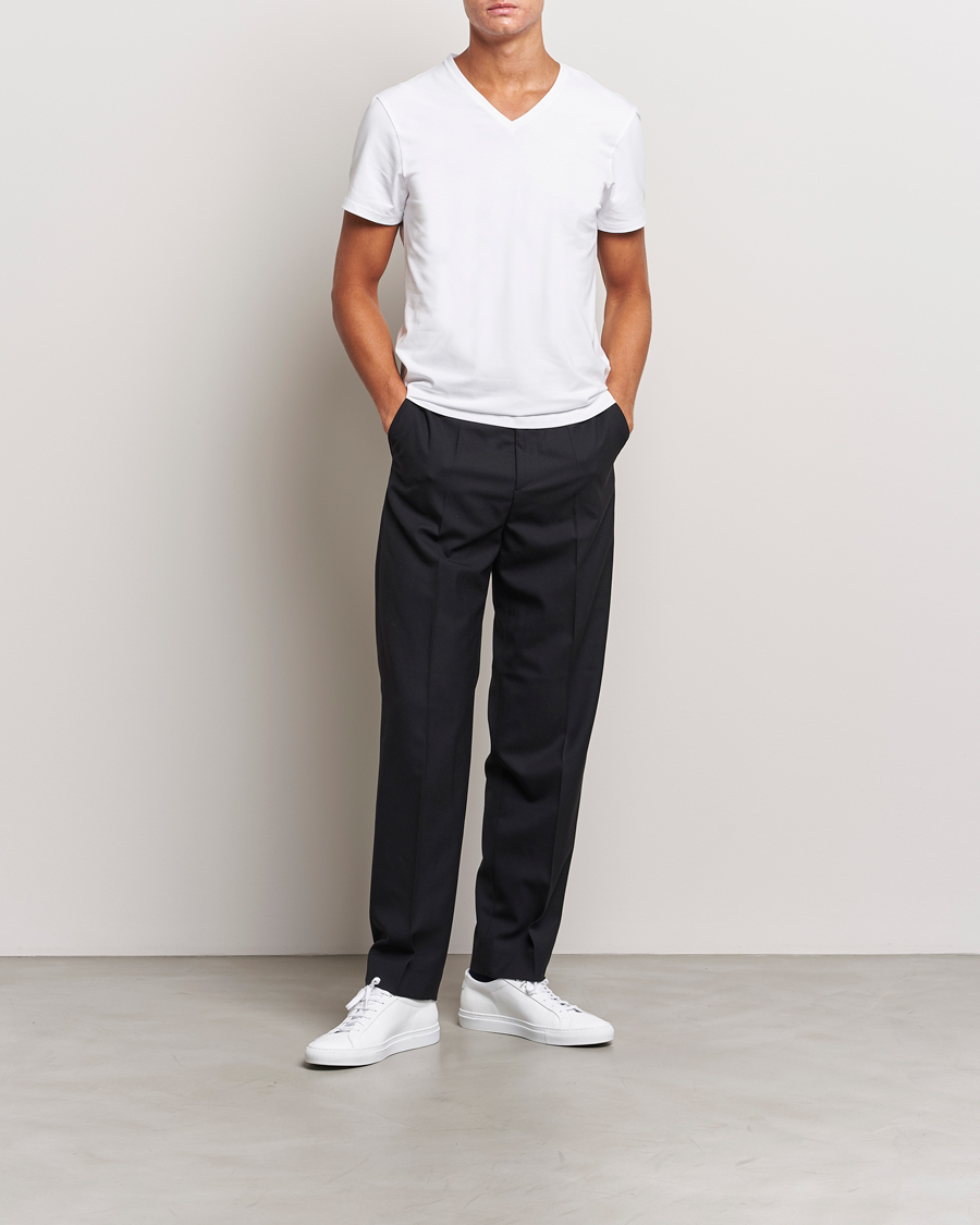 Hombres | Camisetas | Bread & Boxers | 2-Pack V-Neck T-Shirt White